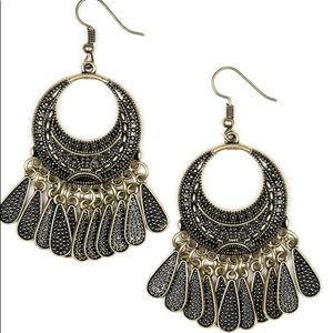 Brass fringe earrings